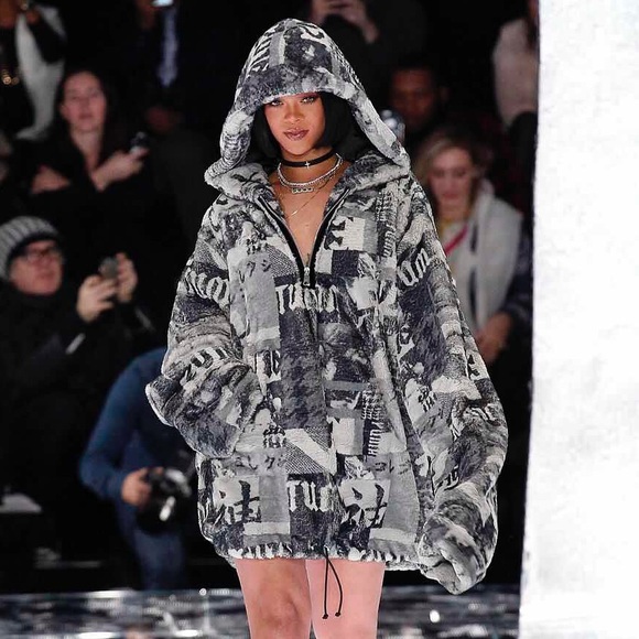 fenty x puma oversized faux fur coat